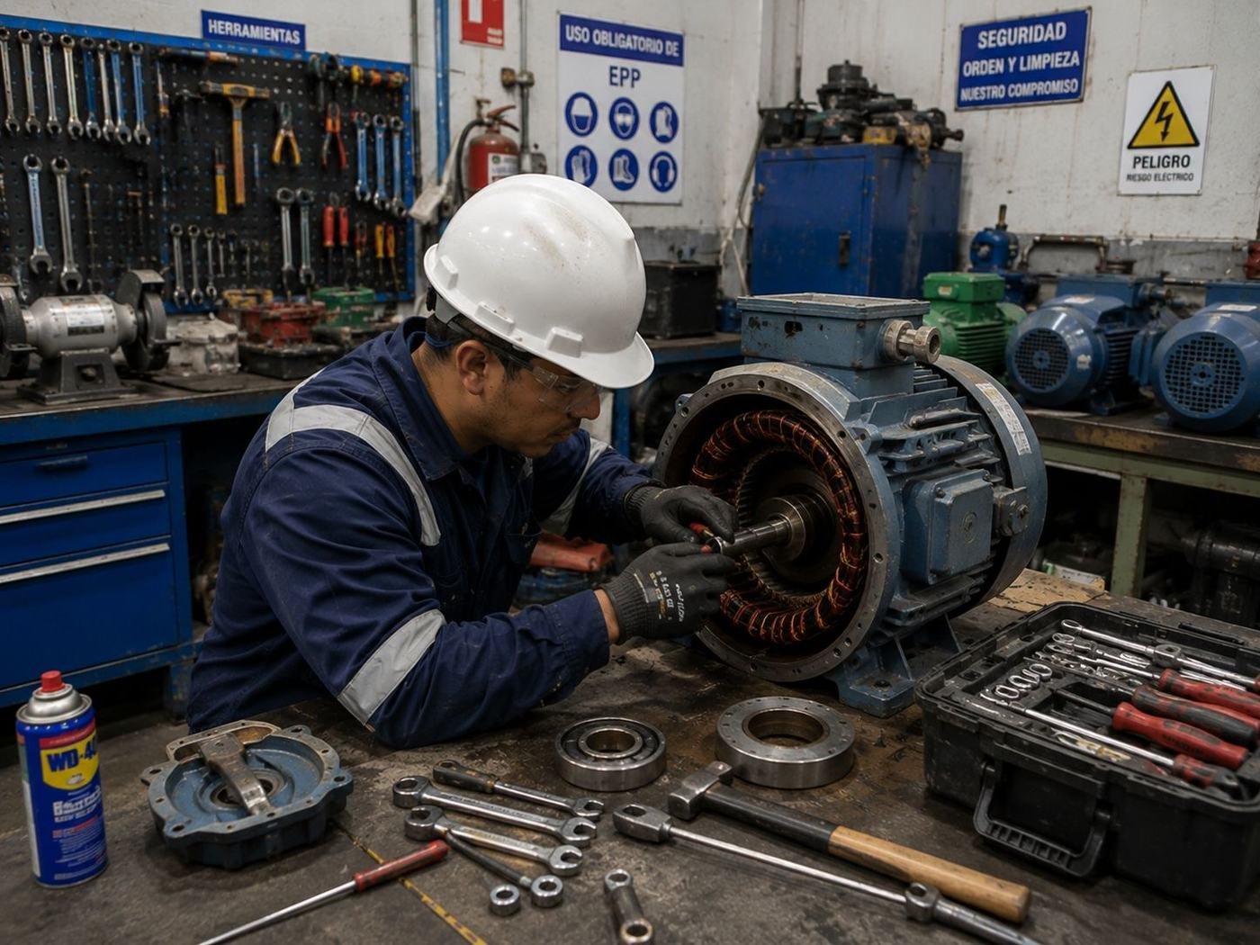 Reparación de motor eléctrico